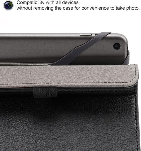 Universal Tablet Case, Protective Cover Stand Folio Case for 7-8 Inch Android Touchscreen Tablet, with 360 Degree Rotatable Kickstand and Multiple Viewing Angles (Black Grey) in Saudi Arabia