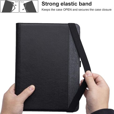 Universal Tablet Case, Protective Cover Stand Folio Case for 7-8 Inch Android Touchscreen Tablet, with 360 Degree Rotatable Kickstand and Multiple Viewing Angles (Black Grey) in Saudi Arabia