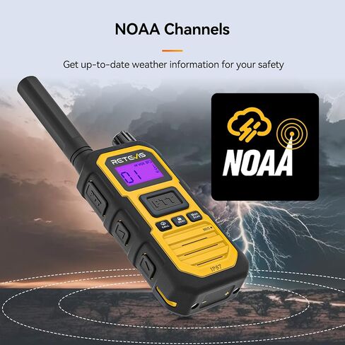 راديو Retevis RB48P ثنائي الاتجاه طويل المدى، IP67 مقاوم للماء للبالغين، 5 وات GMRS، مقاوم للصدمات، 2000 مللي أمبير، NOAA، تنبيه الاهتزاز، إنذار للطوارئ، راديو ثنائي الاتجاه قابل لإعادة الشحن in Kuwait