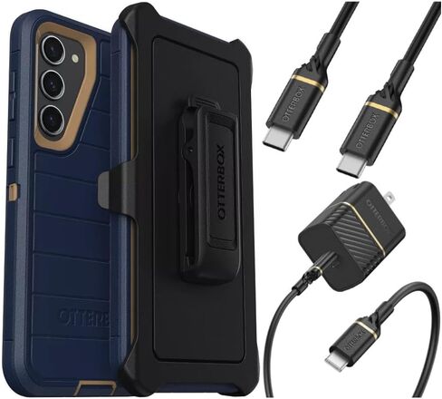 حزمة OtterBox Galaxy S23 Plus (فقط): - حافظة سلسلة Defender - Lichen The Trek (أخضر) - مشبك الحافظة متضمن - حماية دفاعية ميكروبية - طقم شحن حائط USB-C إلى USB-C، 20 وات. in Saudi Arabia