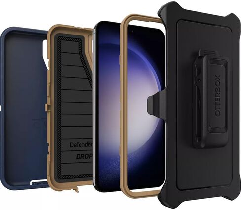 حزمة OtterBox Galaxy S23 Plus (فقط): - حافظة سلسلة Defender - Lichen The Trek (أخضر) - مشبك الحافظة متضمن - حماية دفاعية ميكروبية - طقم شحن حائط USB-C إلى USB-C، 20 وات. in Saudi Arabia