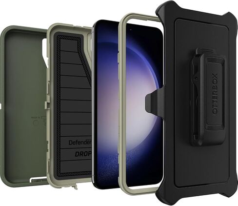 حزمة OtterBox Galaxy S23 Plus (فقط): - حافظة سلسلة Defender - Lichen The Trek (أخضر) - مشبك الحافظة متضمن - حماية دفاعية ميكروبية - طقم شحن حائط USB-C إلى USB-C، 20 وات. in Saudi Arabia