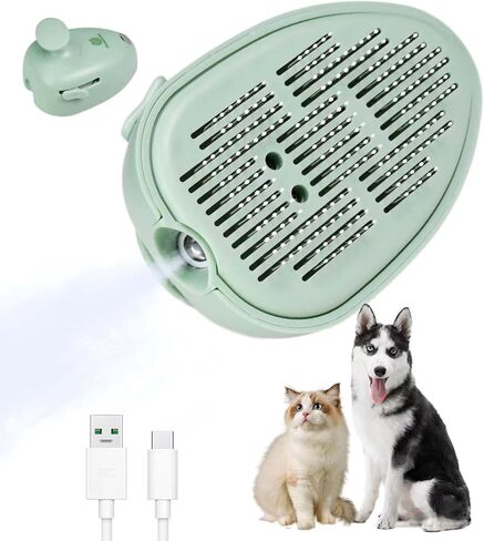 Cat Steam Brush, 3 in 1 Cat Brush for Shedding with Release Button and Tank, Anti-Static Dog Brush for Shedding, Skin Friendly, Removing Loose hair & Tangles, Grooming Tools for Pets(Blue) in Saudi Arabia