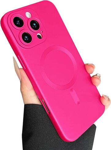 Magnetic Case for iPhone 16 Pro Phone Case for Women, Matte Luxury Soft Metallic Luster Design with Camera Lens Protector, Compatible with Magsafe Case for iPhone 16 Pro 6.3"-Wine Red in Saudi Arabia