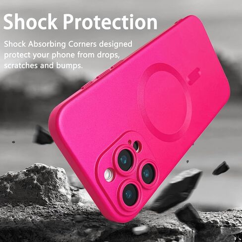 Magnetic Case for iPhone 16 Pro Phone Case for Women, Matte Luxury Soft Metallic Luster Design with Camera Lens Protector, Compatible with Magsafe Case for iPhone 16 Pro 6.3"-Wine Red in Saudi Arabia
