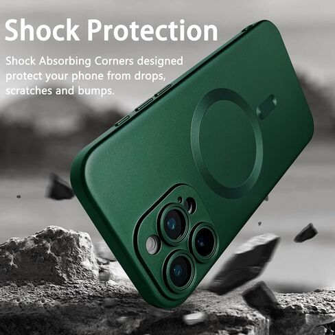 حافظة مغناطيسية لهاتف iPhone 16 Pro للنساء، تصميم لامع فاخر ناعم لامع مع واقي عدسة الكاميرا، متوافق مع حافظة Magsafe لهاتف iPhone 16 Pro 6.3 بوصة - أحمر خمري in Kuwait