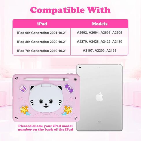 حافظة VOFUOE لجهاز iPad 9th 8th الجيل السابع للأطفال البنات لجهاز iPad 10.2 مع واقي شاشة وحزام كتف وفتحة قلم رصاص وغطاء صلب مقاوم للصدمات لجهاز iPad 9th/8th/7th Gen 10.2-Rose Gold in Saudi Arabia