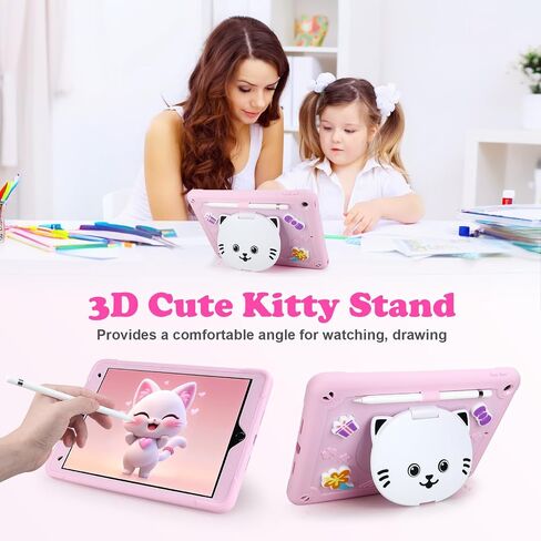 حافظة VOFUOE لجهاز iPad 9th 8th الجيل السابع للأطفال البنات لجهاز iPad 10.2 مع واقي شاشة وحزام كتف وفتحة قلم رصاص وغطاء صلب مقاوم للصدمات لجهاز iPad 9th/8th/7th Gen 10.2-Rose Gold in Saudi Arabia