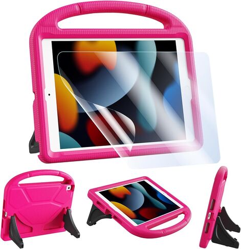 حافظة أطفال لجهاز iPad 10.2/10.5 بوصة، حافظة أطفال مقاومة للصدمات لجهاز iPad 9th/8th/7th Generation 2021/2020/2019، لجهاز iPad Air 3rd & Pro 10.5 بوصة - حافظة واقية خفيفة الوزن مع مقبض وحامل، أزرق in Saudi Arabia