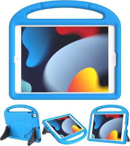 حافظة أطفال لجهاز iPad 10.2/10.5 بوصة، حافظة أطفال مقاومة للصدمات لجهاز iPad 9th/8th/7th Generation 2021/2020/2019، لجهاز iPad Air 3rd & Pro 10.5 بوصة - حافظة واقية خفيفة الوزن مع مقبض وحامل، أزرق in Saudi Arabia