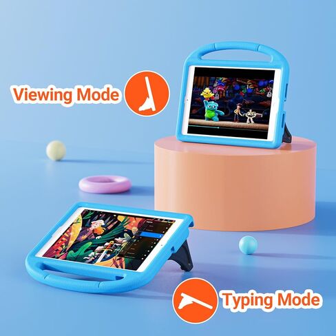 حافظة أطفال لجهاز iPad 10.2/10.5 بوصة، حافظة أطفال مقاومة للصدمات لجهاز iPad 9th/8th/7th Generation 2021/2020/2019، لجهاز iPad Air 3rd & Pro 10.5 بوصة - حافظة واقية خفيفة الوزن مع مقبض وحامل، أزرق in Saudi Arabia