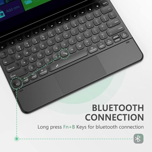 حافظة لوحة مفاتيح مغناطيسية بحامل ناتئ عائم متوافقة مع iPad Pro 12.9، حافظة iPad مع اختصارات iPadOS، لوحة تتبع متعددة اللمس، إضاءة خلفية 7 ألوان، بطارية 800 مللي أمبير، اتصال بلوتوث 5.2 (أسود) in Saudi Arabia
