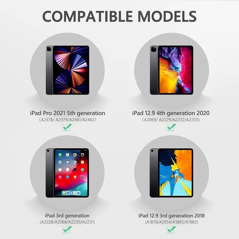حافظة لوحة مفاتيح مغناطيسية بحامل ناتئ عائم متوافقة مع iPad Pro 12.9، حافظة iPad مع اختصارات iPadOS، لوحة تتبع متعددة اللمس، إضاءة خلفية 7 ألوان، بطارية 800 مللي أمبير، اتصال بلوتوث 5.2 (أسود) in Saudi Arabia