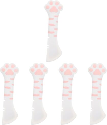 ULTECHNOVO 2pcs Home Accessory Portable Mixing Food Storage Cat Rabbit Dog Can Silicone Small Paw Short Spoon Spatula Opener Tableware Feeder Adorable and Feeding Multi- Functional Cats Wet in Kuwait