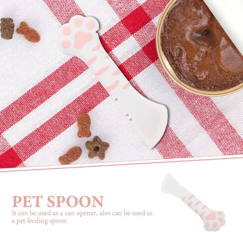 ULTECHNOVO 2pcs Home Accessory Portable Mixing Food Storage Cat Rabbit Dog Can Silicone Small Paw Short Spoon Spatula Opener Tableware Feeder Adorable and Feeding Multi- Functional Cats Wet in Kuwait