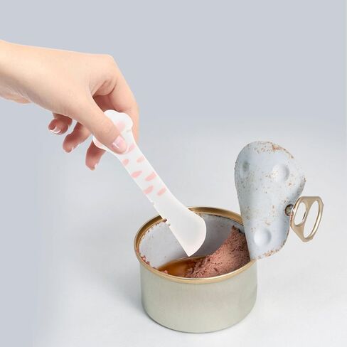 ULTECHNOVO 2pcs Home Accessory Portable Mixing Food Storage Cat Rabbit Dog Can Silicone Small Paw Short Spoon Spatula Opener Tableware Feeder Adorable and Feeding Multi- Functional Cats Wet in Kuwait