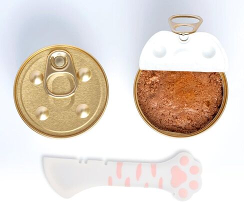 ULTECHNOVO 2pcs Home Accessory Portable Mixing Food Storage Cat Rabbit Dog Can Silicone Small Paw Short Spoon Spatula Opener Tableware Feeder Adorable and Feeding Multi- Functional Cats Wet in Kuwait