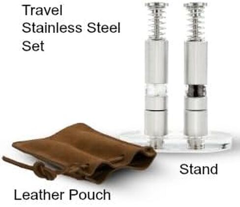 Travel Salt And Pepper Grinder Set, Grind Gourmet Original Pump & Grind Salt and Pepper Push It, Spice Grinder (Clear) in Kuwait