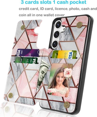 حافظة Galaxy S24+، حافظة محفظة Tekcoo Galaxy S24 Plus، فتحات حامل بطاقات الائتمان النقدية الفاخرة من جلد البولي يوريثان، إغلاق مغناطيسي، مسند فوليو، غطاء نحيف لهاتف Samsung S24 Plus 5G [أسود] in Kuwait