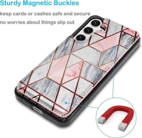 حافظة Galaxy S24+، حافظة محفظة Tekcoo Galaxy S24 Plus، فتحات حامل بطاقات الائتمان النقدية الفاخرة من جلد البولي يوريثان، إغلاق مغناطيسي، مسند فوليو، غطاء نحيف لهاتف Samsung S24 Plus 5G [أسود] in Kuwait