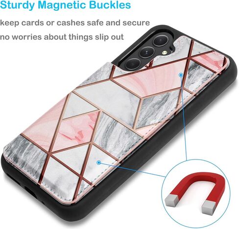 حافظة Galaxy S24+، حافظة محفظة Tekcoo Galaxy S24 Plus، فتحات حامل بطاقات الائتمان النقدية الفاخرة من جلد البولي يوريثان، إغلاق مغناطيسي، مسند فوليو، غطاء نحيف لهاتف Samsung S24 Plus 5G [أسود] in Kuwait