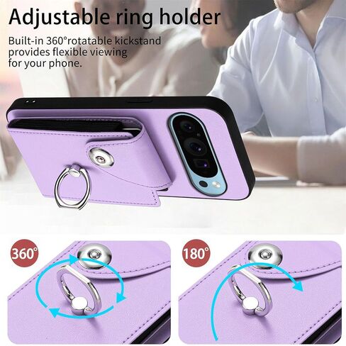 Case for Google Pixel 9 Pro XL Wallet Case Women,Premium Leather with 6 Card Slots Kickstand Durable Magnetic Clasp Shockproof Case for Google Pixel 9 Pro XL Pink YBK in Saudi Arabia