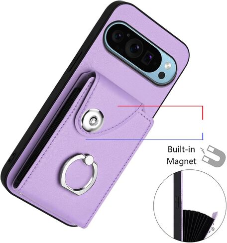 Case for Google Pixel 9 Pro XL Wallet Case Women,Premium Leather with 6 Card Slots Kickstand Durable Magnetic Clasp Shockproof Case for Google Pixel 9 Pro XL Pink YBK in Saudi Arabia