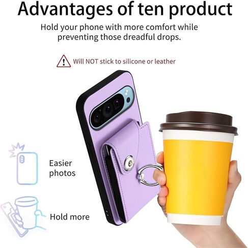 Case for Google Pixel 9 Pro XL Wallet Case Women,Premium Leather with 6 Card Slots Kickstand Durable Magnetic Clasp Shockproof Case for Google Pixel 9 Pro XL Pink YBK in Saudi Arabia