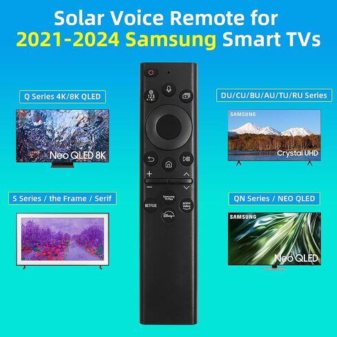 for Samsung TV Remote with Solar Charging and Voice Control, for 2021-2024 Samsung Remote Control for Samsung Smart TV Crystal QLED QLED 4K 8K TVs. 2-Year Full Warranty. in Saudi Arabia
