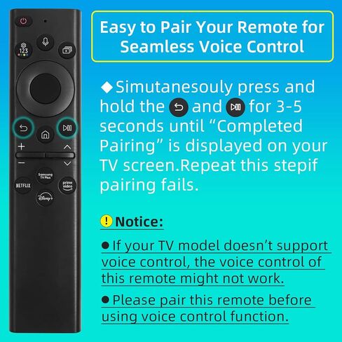 for Samsung TV Remote with Solar Charging and Voice Control, for 2021-2024 Samsung Remote Control for Samsung Smart TV Crystal QLED QLED 4K 8K TVs. 2-Year Full Warranty. in Saudi Arabia