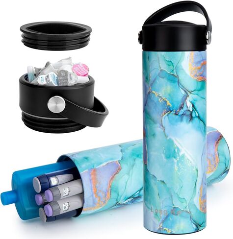 SUNMON Insulin Cooler Travel Case - TSA Approved Diabetes Travel Case Medical Cooler Bottle, Portable Insulin Pen Travel Case for Diabetic Supplies(Abstract Blue) in Kuwait