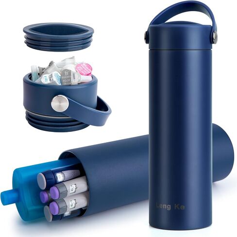 SUNMON Insulin Cooler Travel Case - TSA Approved Diabetes Travel Case Medical Cooler Bottle, Portable Insulin Pen Travel Case for Diabetic Supplies(Abstract Blue) in Kuwait