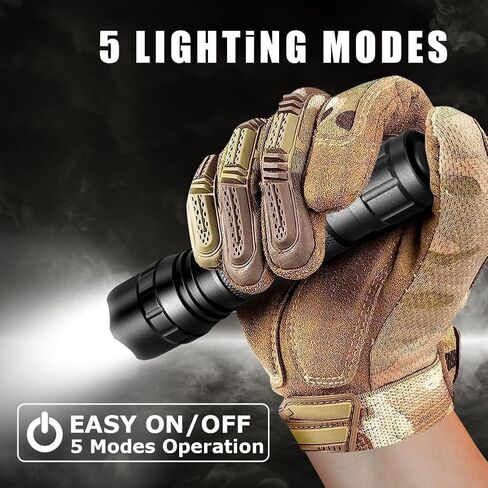 UniqueFire 501F مصباح يدوي تكتيكي صغير مع الحافظة، 5 أوضاع مصباح LED صغير قابل للتكبير مصباح يدوي عالي التجويف مع IPX-65 مصباح يدوي EDC مقاوم للماء ضوء فلاش ساطع للاستخدام اليومي في حالات الطوارئ in Kuwait