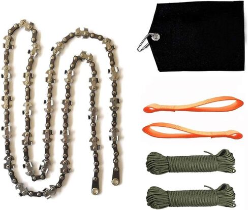 Homyall 48 Inch High Reach Tree Limb Hand Rope Chain Saw for Tree Trimming-Upgraded Pocket Manual Chainsaw with 62 Sharp Blades on Both Sides for Gardening Camping Survival Gear in Saudi Arabia