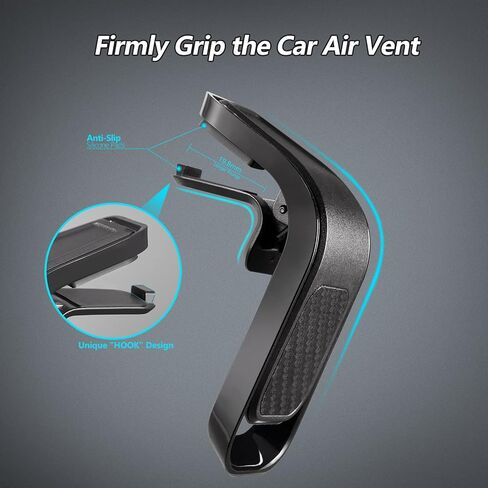 PHOCAR Magnetic Phone Car Mount, Strong Magnet Air Vent Car Phone Holder with Unique Clip Hook, 2 Thin Metal Plate, Compatible with iPhone 13 Pro Max, 12, Samgsung Galaxy, Xiaomi, Huawei, Oppo, LG in Saudi Arabia