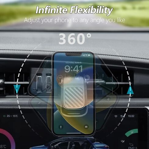PHOCAR Magnetic Phone Car Mount, Strong Magnet Air Vent Car Phone Holder with Unique Clip Hook, 2 Thin Metal Plate, Compatible with iPhone 13 Pro Max, 12, Samgsung Galaxy, Xiaomi, Huawei, Oppo, LG in Saudi Arabia