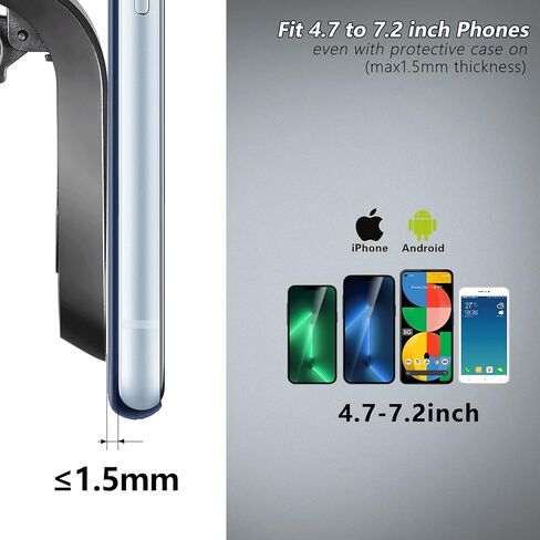 PHOCAR Magnetic Phone Car Mount, Strong Magnet Air Vent Car Phone Holder with Unique Clip Hook, 2 Thin Metal Plate, Compatible with iPhone 13 Pro Max, 12, Samgsung Galaxy, Xiaomi, Huawei, Oppo, LG in Saudi Arabia