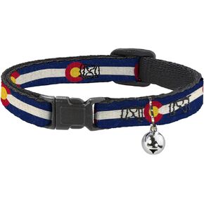 Cat Collar Breakaway Colorado Flags2 Repeat Vintage 8 to 12 Inches 0.5 Inch Wide