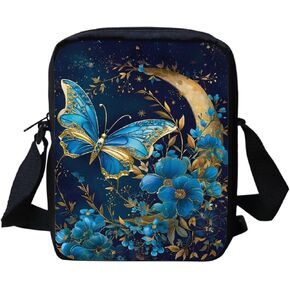 Snilety Rock Skeleton Skull Printed Kid Student Mini Cross Body Bags for Men Women Messenger Bag Phone Purse Wallet Black in Saudi Arabia