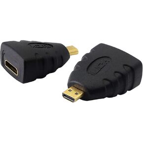 Micro HDMI to Mini HDMI Adapter Type D HDMI 1.4 Male to Type C HDMI 1.4 Female Extender Connector YOUCHENG for Smart Phone,Cameras，Tablet（2-pack）