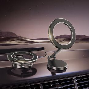 for MagSafe Car Mount,【Folding & 360° Rotation】 Magnetic Phone Holder for Car Dash & Model 3/Y Screen, Phone Holders for Your Car Fits Phone 15 14 13 Pro Max (Space Gray)