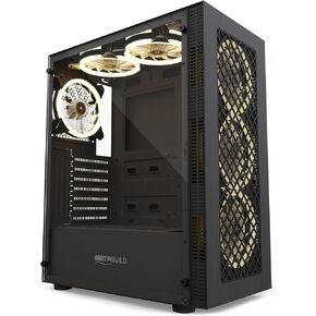 ATX PC Case – 6X PWM ARGB Fans Included – High Airflow Front ABS Panel MB881A (Black)