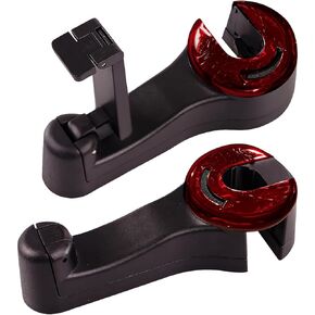QYOUAUTO Car Seat Headrest Hooks 2 in 1 Back Storage Headrest Hooks for Car Phone Holder Upgraded Car Hook Vehicle Seat Hook Universal Fit for Backpacks Purse Hanger, 2 Pack (Dark Purple)