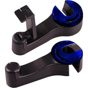 QYOUAUTO Car Seat Headrest Hooks 2 in 1 Back Storage Headrest Hooks for Car Phone Holder Upgraded Car Hook Vehicle Seat Hook Universal Fit for Backpacks Purse Hanger, 2 Pack (Dark Purple)