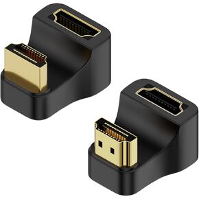 QIANRENON HDMI 2.1 U-Shape Angle Ultra HD Adapter 8K HDMI Male to Female 180° Angle Display Connector Socket, 8K@60Hz UHD2.1 3D, for HDTV Monitor Projector Laptop PC,2Pcs (Reverse)