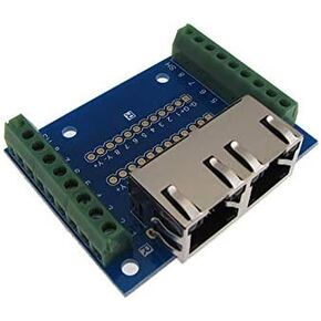 Dual RJ45 Ethernet Connector Breakout Board w/LED Screw terminals