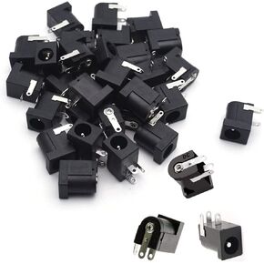 LYM 50PCS PCB Mount DC005 5.5 x 2.1 mm Female 3Pin DC Power Connector Socket Jack Plug