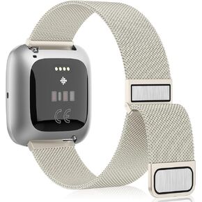 Vanjua Metal Band for Fitbit Versa 2 Bands Women Men, Stainless Steel Mesh Magnetic Replacement Bracelet Strap Compatible with Fitbit Versa 2 Smartwatch