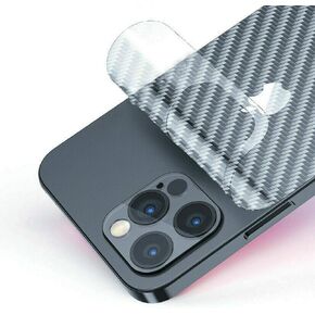 For iPhone 12 Pro Back Screen Protector 3D Carbon Fiber Ultra Thin Protective Film-2 packs-Transparent