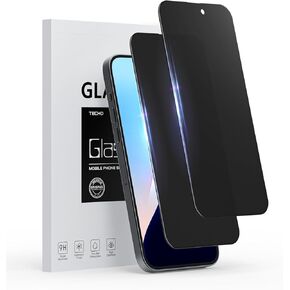 TECHO Privacy Screen Protector for iPhone 16 Pro Tempered Glass Film, Full Coverage Edge to Edge, Anti Spy Private, 9H Hardness, 2 Pack, 6.3 Inch